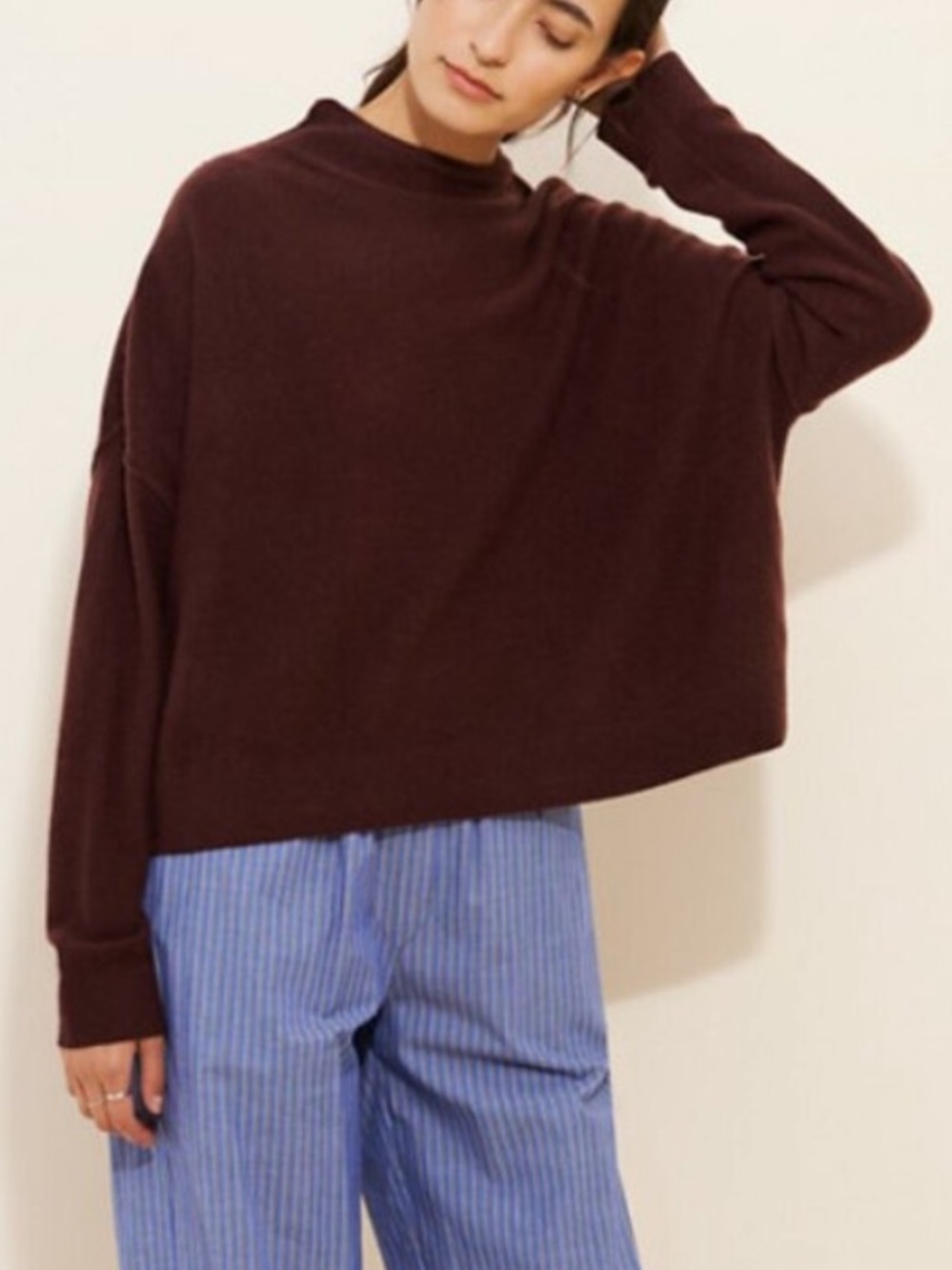 Pilcro Anthropologie Cedar The Alani Cashmere Mock Neck Sweater XS 57195